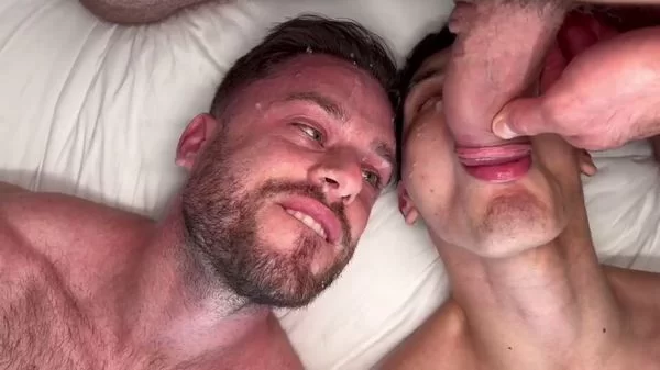 Threesome Leo Domenico fucks Manuel Reyes and Bastian Karim